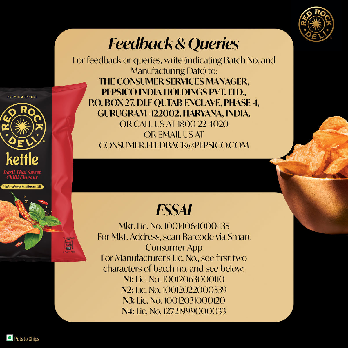 Red Rock Deli Kettle Chips Basil Thai No Palm Oil Snacks