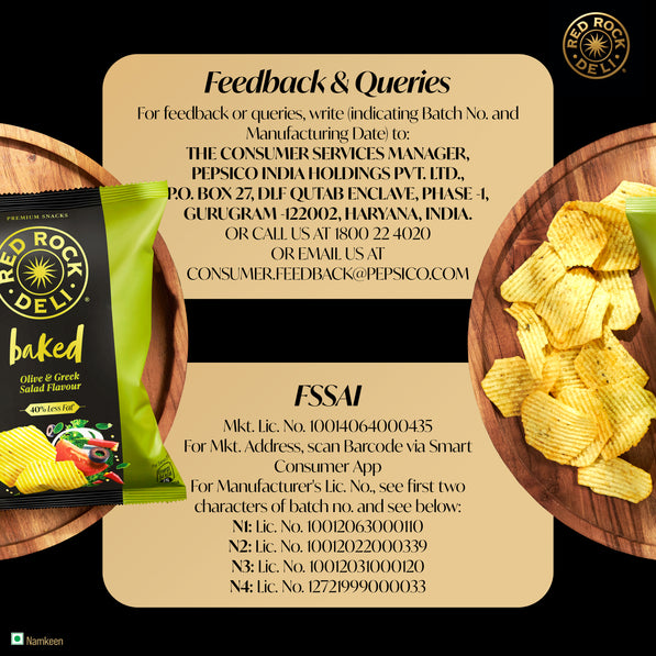 Red Rock Deli Baked Chips Greek Salad 40% Less Fat Snacks