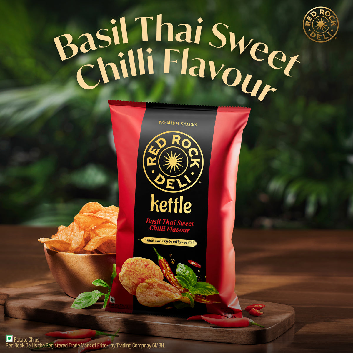 Red Rock Deli Kettle Chips Basil Thai No Palm Oil Snacks