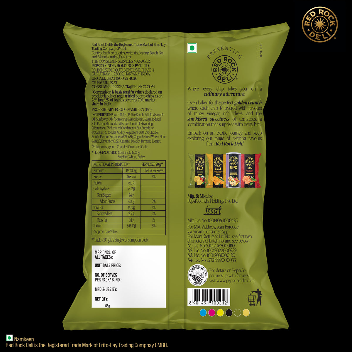 Red Rock Deli Baked Chips Greek Salad 40% Less Fat Snacks